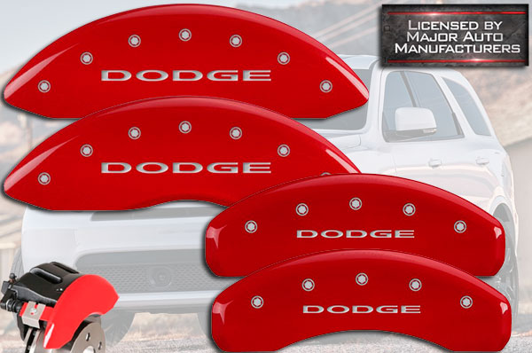 Set of 4 Red RT1-Truck Caliper Covers For 2011-2018 Dodge Durango by MGP