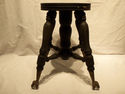 Antique Vintage Piano Wood Stool Victorian Brass &