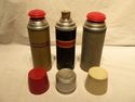 3 Vintage Stainless Steel THERMOS Vacuum Bottles N