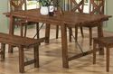 6pc Cottage Rustic Oak Table and Chair Set Furnitu