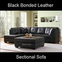  Darie Modern Black Leather Sectional Sofa Corner 