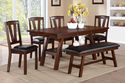 6Pcs Dark Brown Dining Set Formal Table 4 Chairs 1