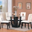 5Pcs Round Glass Top Dining Table Chair Set Modern