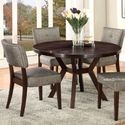 5Pcs Modern Espresso Round Dining Table and Chair 