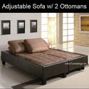Adjustable Sofa Bed Futon Couch Faux Leather with 