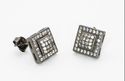 Sterling Silver Black & White Pave Cubic Zirconia 