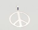 .925 Sterling Silver Peace Sign Symbol Pendant 36m