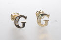 10k Yellow Gold Letter G Initial Stud Earrings Cub