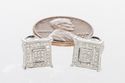 Sterling Silver Diamond Stud Earrings Screwback (.