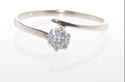 Sterling Silver Cubic Zirconia Ring 4mm 6 prong Ro