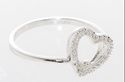 .925 Sterling Silver Genuine Diamond Heart Ring .1