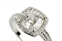 Cushion Cut Square CZ Ring Sterling Silver 8mm 2.5