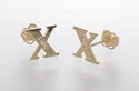 10k Yellow Gold Initial Stud Earrings Letter X Cub