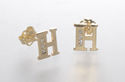 10k Yellow Gold Letter H Initial Stud Earrings Cub