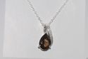 Sterling Silver Diamond (.0033ct) and Smoky Quartz