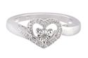 .925 Sterling Silver .10ct Diamond Heart Ring Size