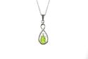 Sterling Silver Diamond (.003ct) and Peridot Neckl