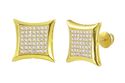 Hip Hop Earrings Sterling Silver Gold Plated Cubic