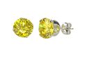 Yellow Earrings Citrine CZ Studs November Birthsto