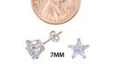 Lavendar Star CZ Stud Earrings Cubic Zirconia .925