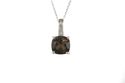 Sterling Silver Diamond & Smoky Quartz Necklace 8m