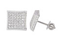 Micropave Sterling Silver Stud Earrings Screwbacks