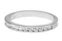 Sterling Silver 3mm Clear Cubic Zirconia CZ Band R