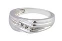 .925 Sterling Silver Mens .04ct Diamond Ring Size 