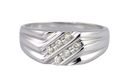 .925 Sterling Silver Mens .15ct Diamond Ring Size 