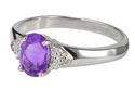 .925 Silver .67ct Amethyst & Diamond Cocktail Ring