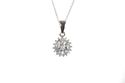 Sterling Silver Diamond & White Topaz Necklace - 6