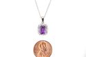 Sterling Silver 1.33ct Amethyst & Diamond Pendant 