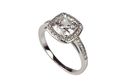 Cushion Cut Square CZ Ring Sterling Silver 8mm 2.5