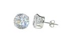 Sterling Silver Round Clear CZ Stud Earrings Cubic