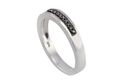 .925 Sterling Silver .10ct Black Diamond Ring - 4m