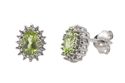 Peridot & Diamond Stud Earrings .03 ct, I-J, I2 St