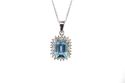 Sterling Silver 1.78ct Blue Topaz and Diamond Neck