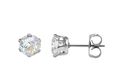 Stainless Steel Earrings CZ Studs Round Prong Sett