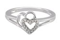 .925 Sterling Silver .05ct Diamond Double Heart Co