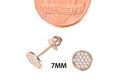 Fancy Cubic Zirconia Stud Earrings Rose Gold Plate