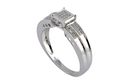 Diamond Ring .10ct .925 Sterling Silver Square Fac