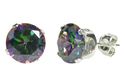 Sterling Silver Mystic Topaz Stud Earrings Cubic Z