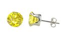 Yellow Earrings Citrine CZ Studs November Birthsto