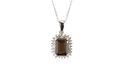 Sterling Silver 1.41ct Smoky Quartz and Diamond Ne