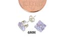 Lavender CZ Stud Earrings June Birthstone Prong St