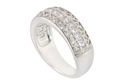 Womens CZ Ring Sterling Silver 7mm 3 row Cubic Zir