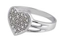 .925 Sterling Silver Micropave .02 ct Diamond Hear