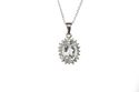 925 Sterling Silver White Topaz and Diamond Neckla