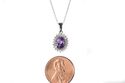 925 Sterling Silver Diamond (.01ct) and Amethyst O