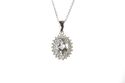 925 Sterling Silver White Topaz & Diamond Necklace